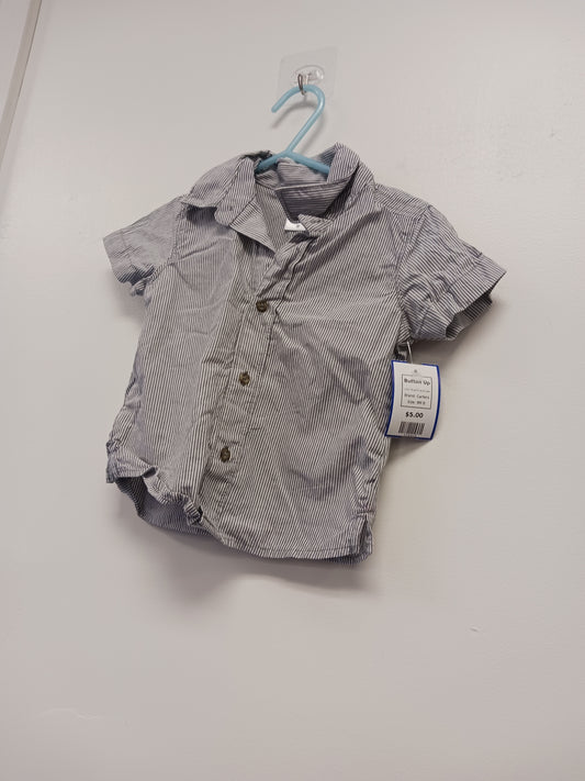 Blue/White Striped Carters Button Up, 9M B