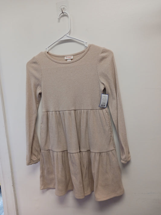 Beige Cat & Jack Long Sleeve Layered Dress, 8 G
