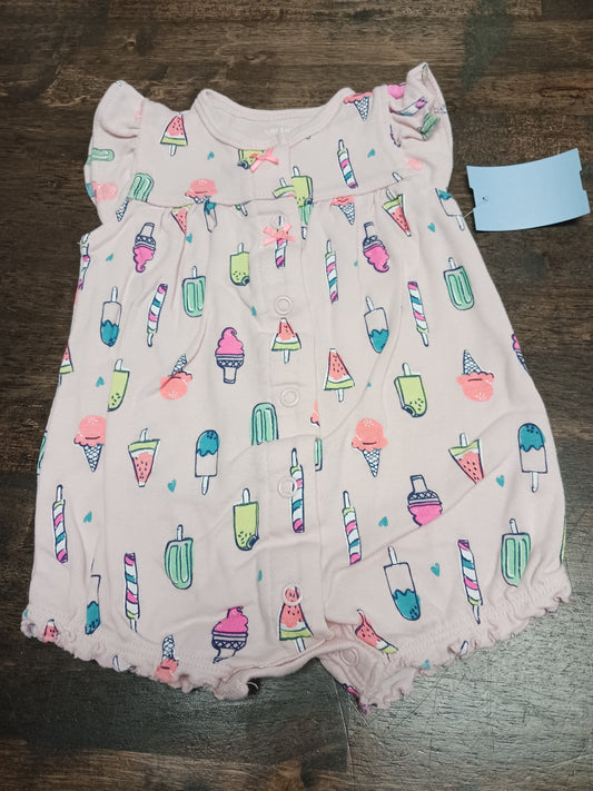 Pink Ice Cream Carters Short One Piece, 3M G