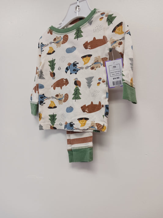 White/Brown/Green Animal Koala Kids Pjs, 12M B