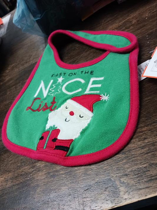Green/Red Christmas  Bib