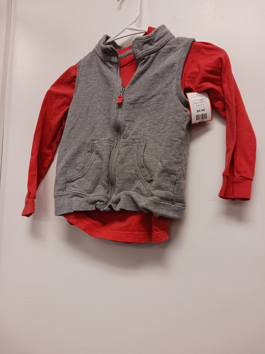 Orange/Grey Carters Longsleeve Shirt W/Vest, 5T B