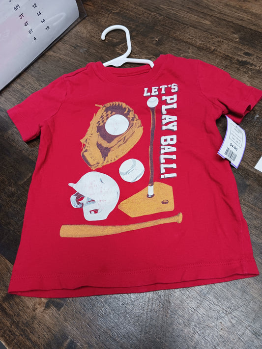 Red Baseball Carters Shirt, 18M B