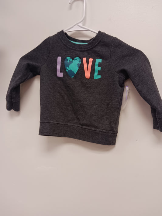Grey Love Cat & Jack Longsleeve Shirt, 2T G