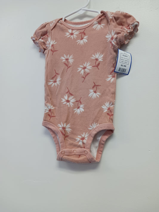 Pink Flower Carters Onesie, 12M G