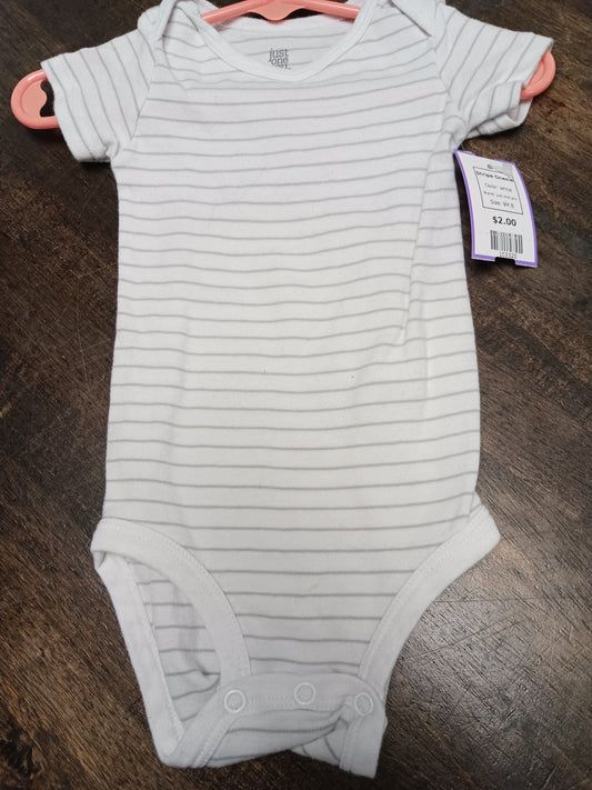 white just one you Stripe Onesie, 9M B