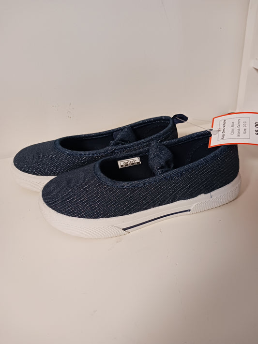 Blue Carters Slip Ons w/bow, 10 G