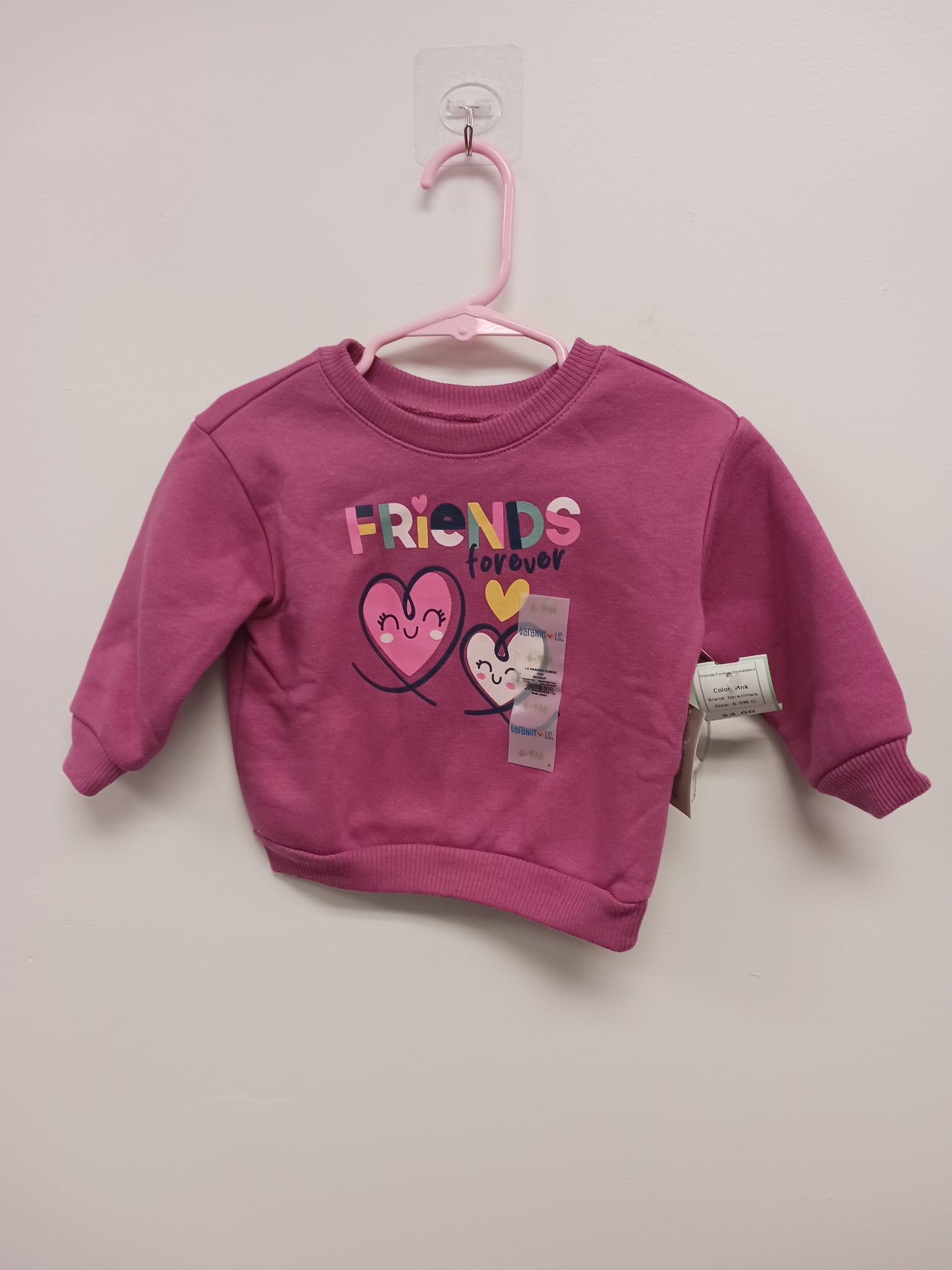 Pink Garanimals Friends Forever Sweatshirt, 6-9M G