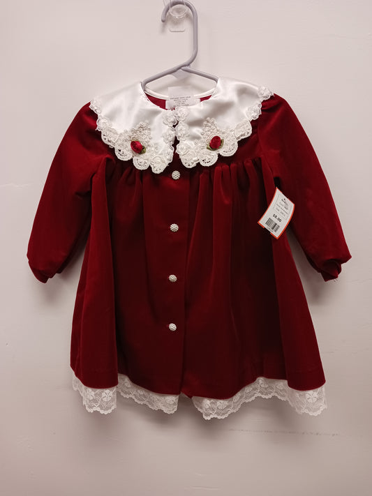 Red Bonnie Baby Dress, 24M G