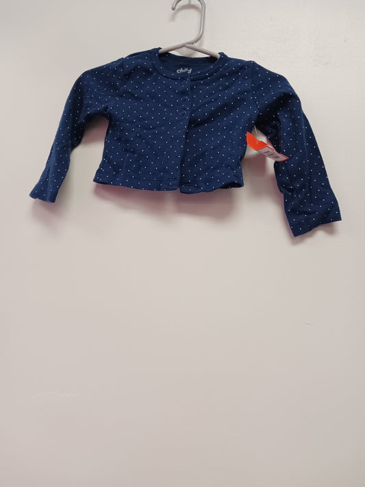Navy/White Polka Dot Carters Cardigan, 6M G