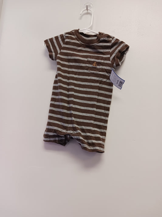 brown/grey Baby Gap Stripe Bear One Piece 3/6m, 3M B