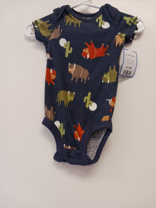 blue Carters Buffalo Onesie, 6M B