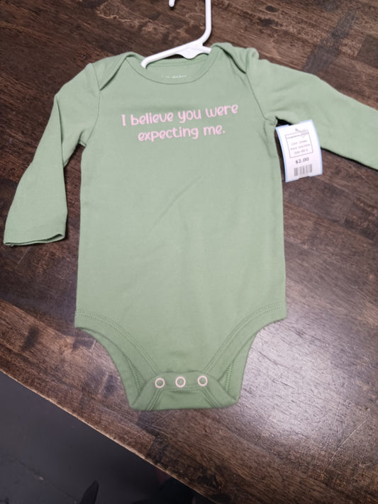 Green Okie Dokie Longsleeve Onesie, 6M G
