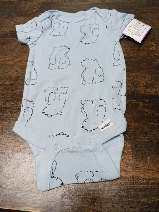 blue Gerber Polar Bear Onesie 0-3m, NB B