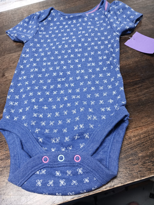Purple/White Flower Cloud Island Onesie, 6M G