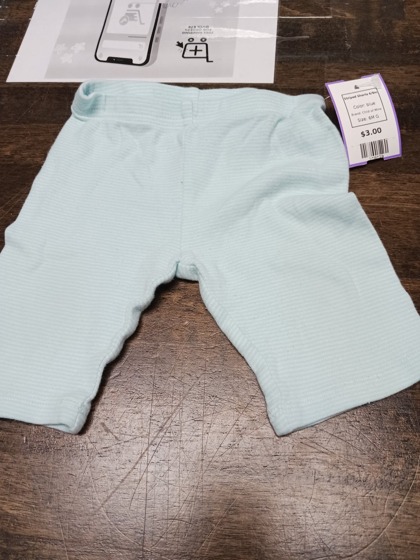 blue Child of Mine Striped Shorts 6/9m, 6M G