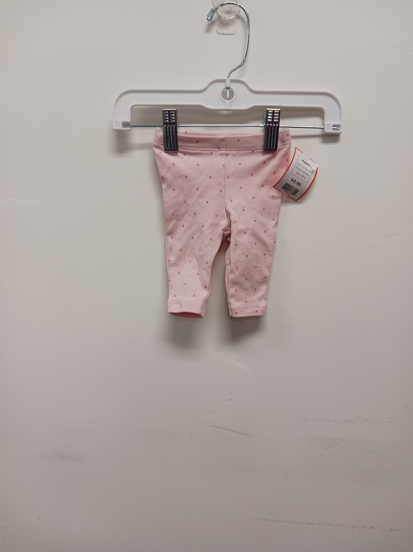 Pink Polka Dot Carters Pants, NB G