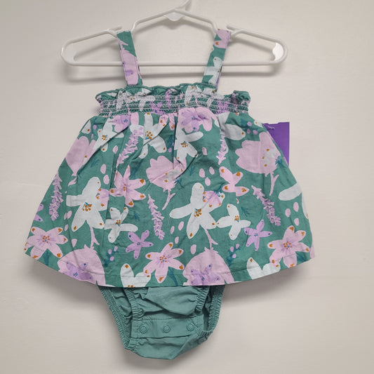 Green/Purple Flower Carters Dress, 12M G
