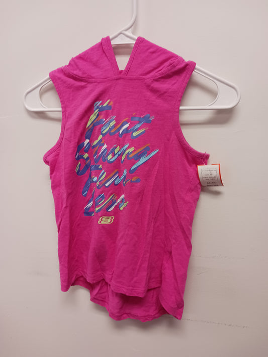 Pink Sketchers Sleeveless Hooded Top, 7/8 G
