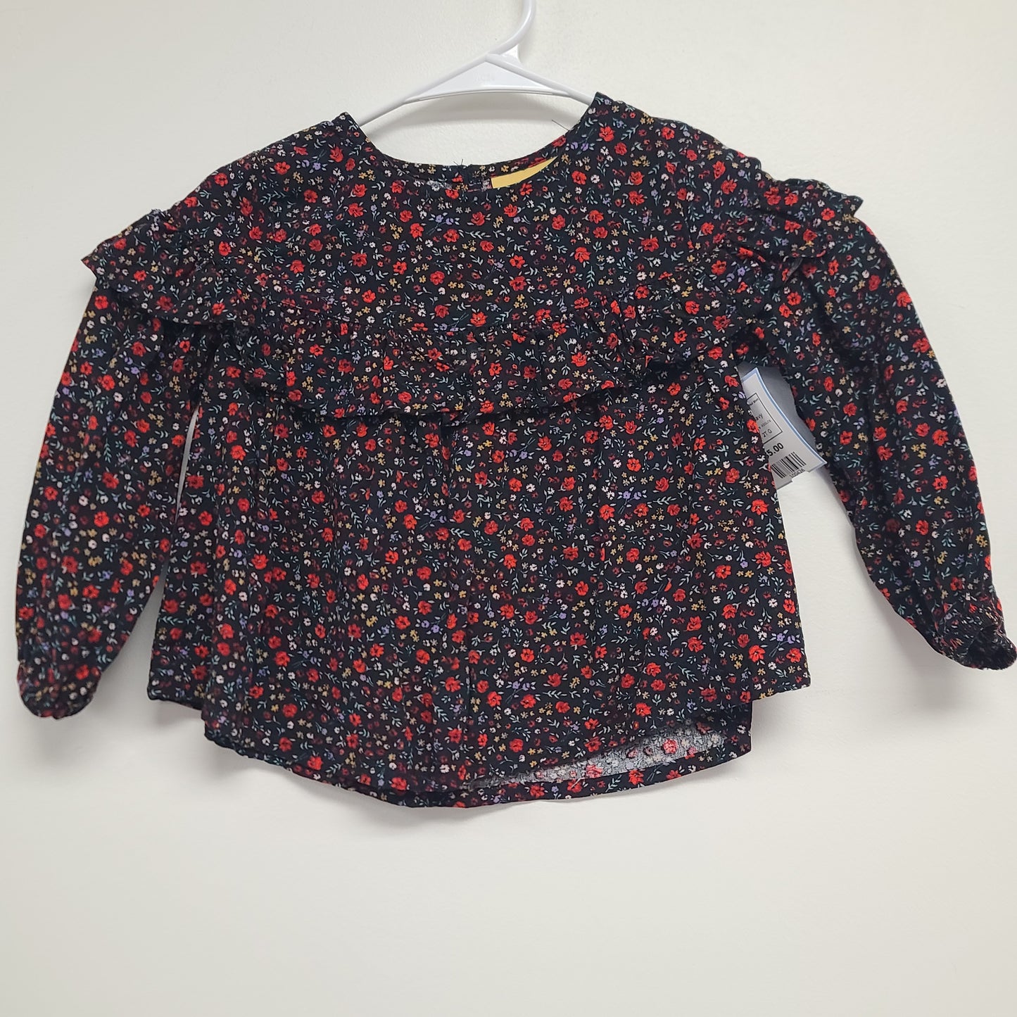Navy There Abouts Long Sleeve Flowered Shirt, 2T G