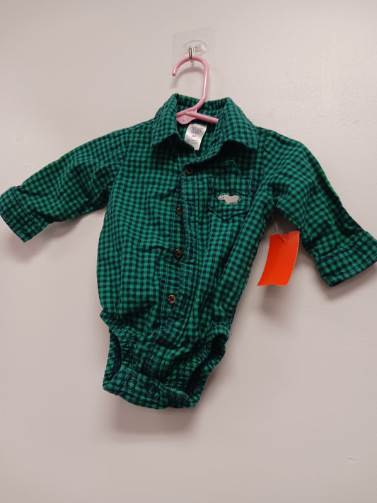 green just one you Flannel Onesie, 3M B