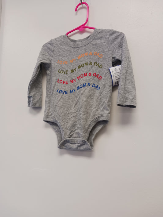 Grey Okie Dokie Longsleeve Onesie, 12M B