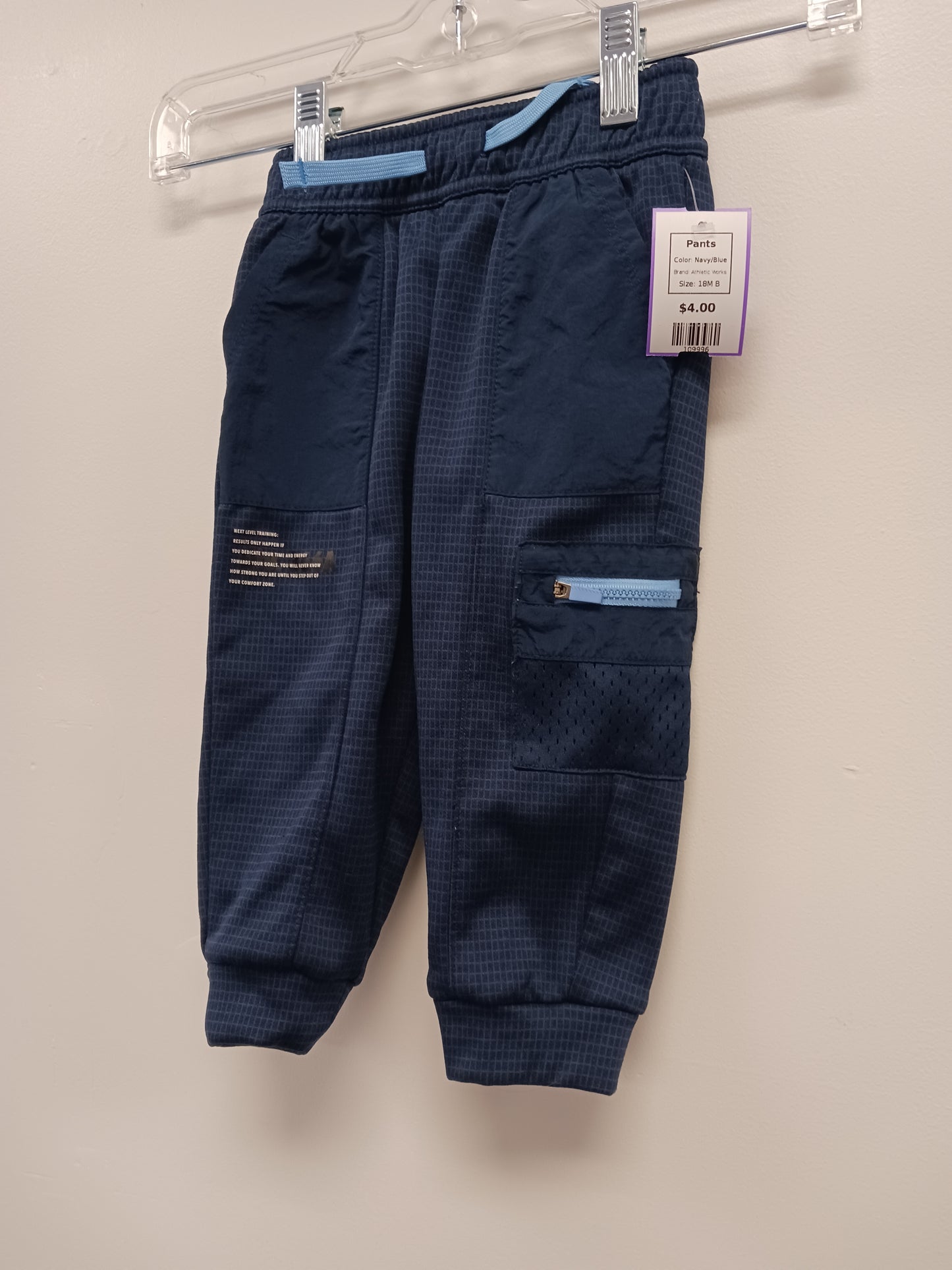 Navy/Blue Athletic Works Pants, 18M B