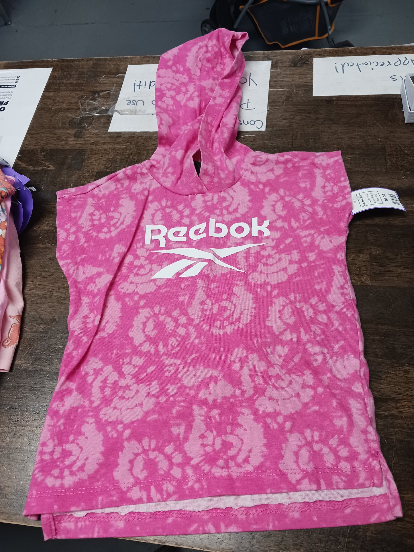 Pink Reebok Hooded Shirt, 4T G