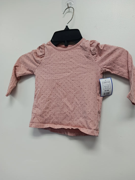 Pink/Pink Glitter Polka Dot H&M Longsleeve Shirt, 2T G