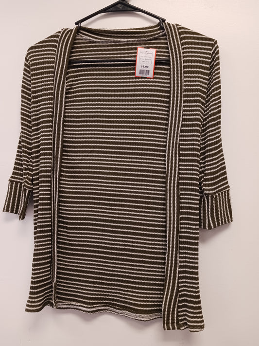 Green Striped Boutique Long Sweater Duster, 3T G