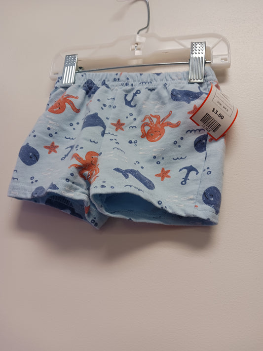 Blue/Navy/Orange Sea Life Baby Essentials Shorts, 9M B