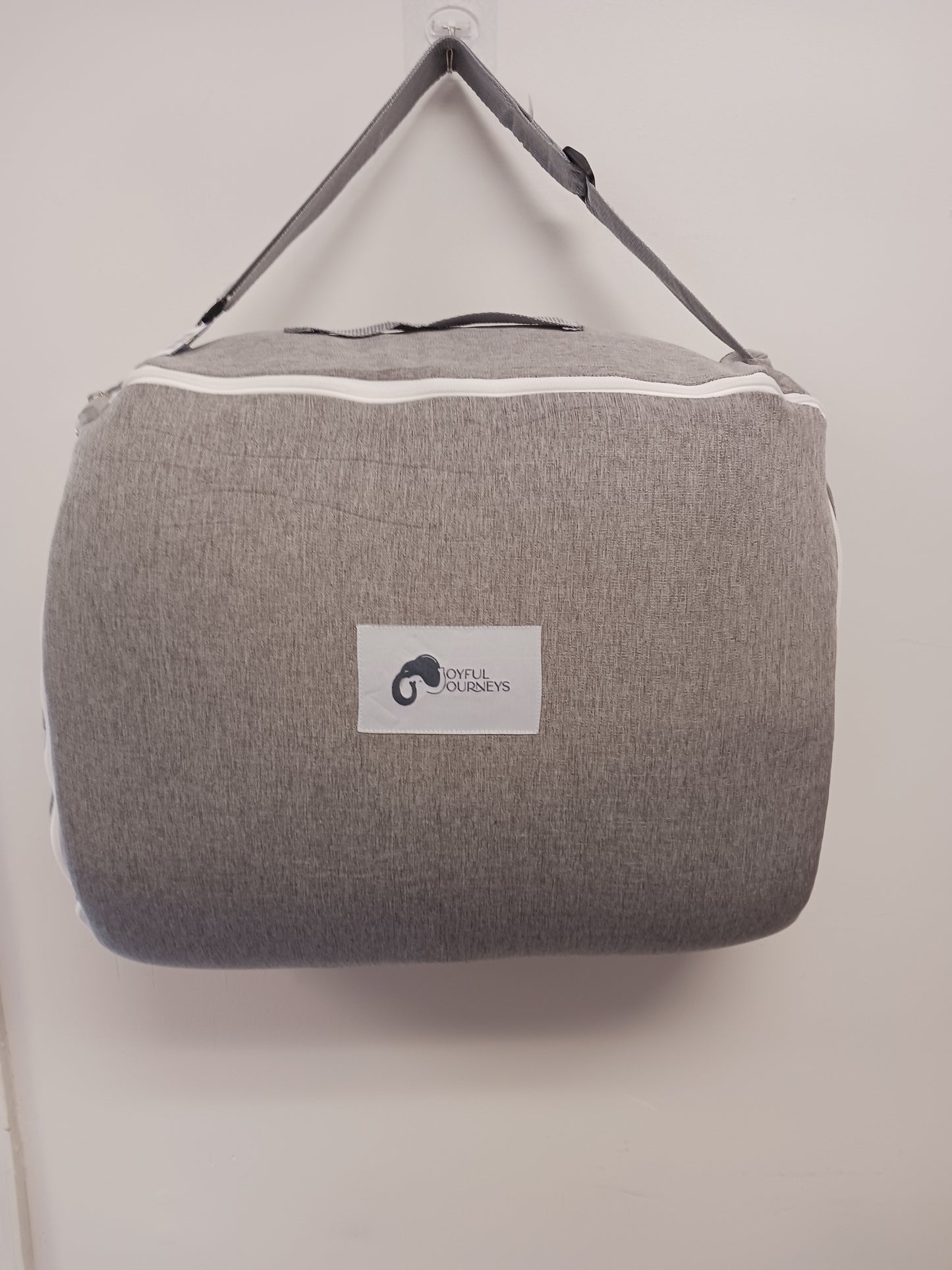 grey Joyful Journeys Versatile Diaper Bag & Lounger Dinosaur pattern