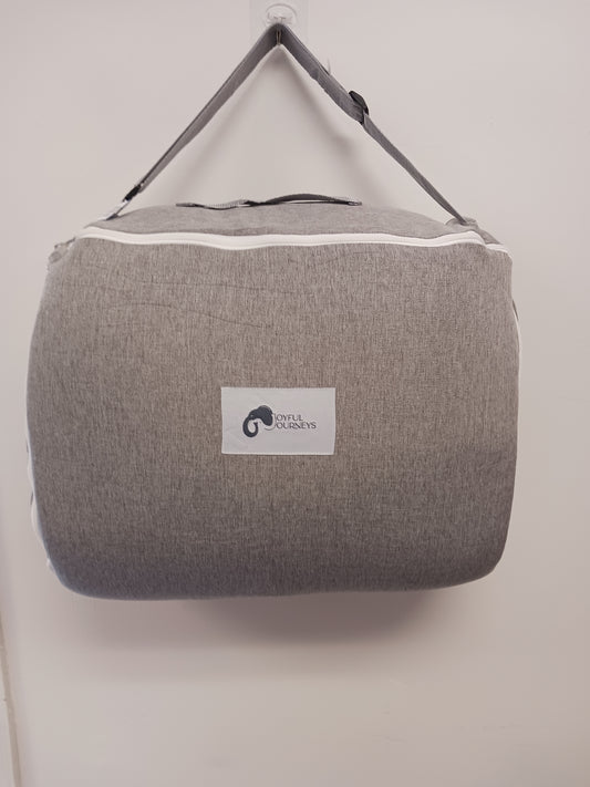 grey Joyful Journeys Versatile Diaper Bag & Lounger Dinosaur pattern