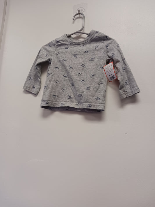 Grey Dino Carters Longsleeve Shirt, 12M B