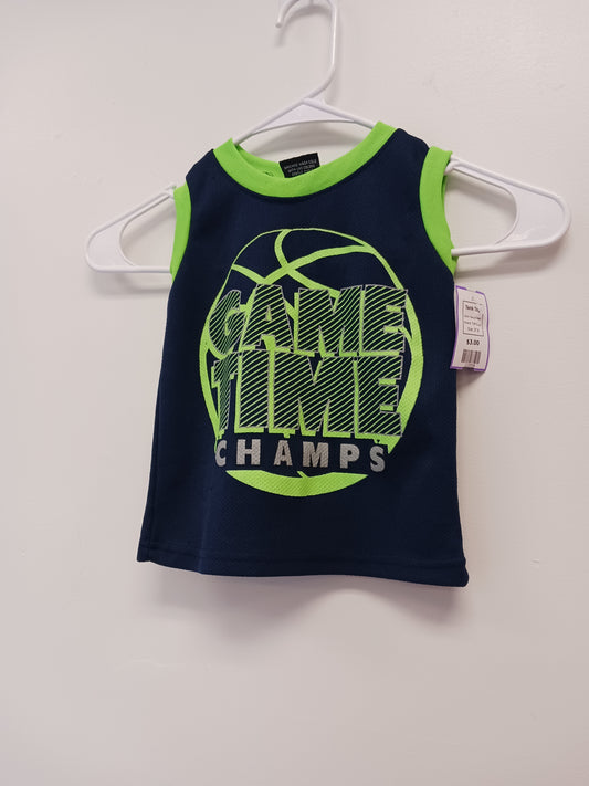 Navy/Green Tuff Guys Tank Top, 2T B