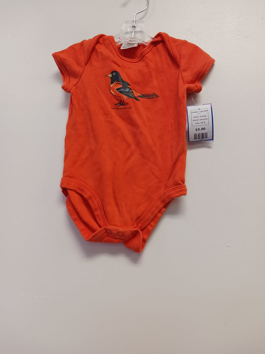 orange Genuine Orioles Onesie 3/6m, 3M B