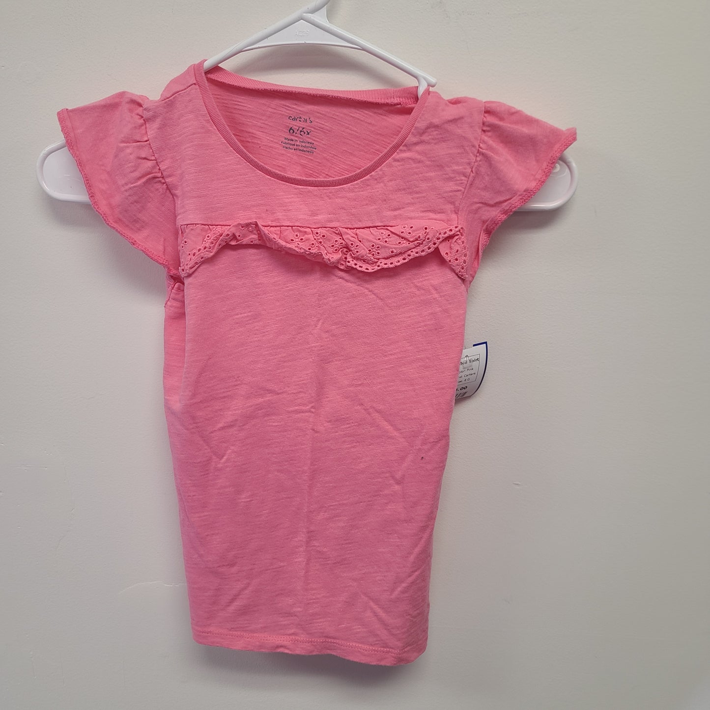 Pink Carters Ruffled Shirt, 6 G