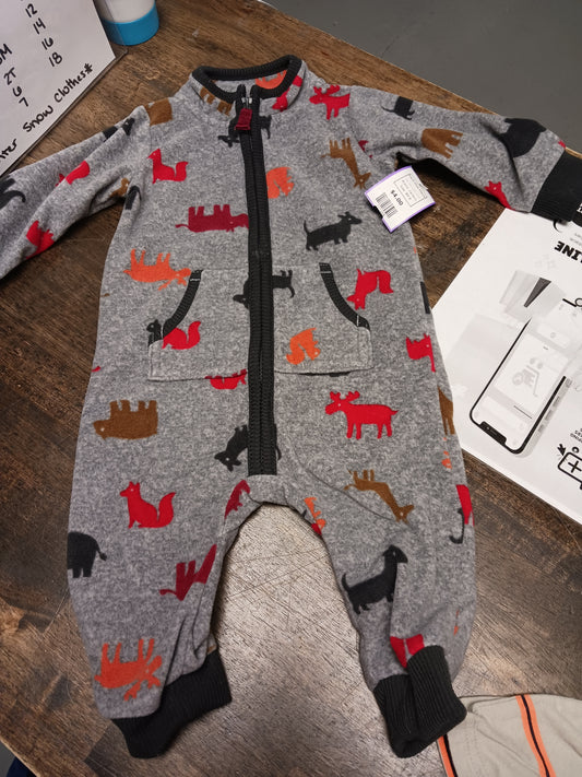Grey/Colorful Animal Carters Pant One Piece, 9M B