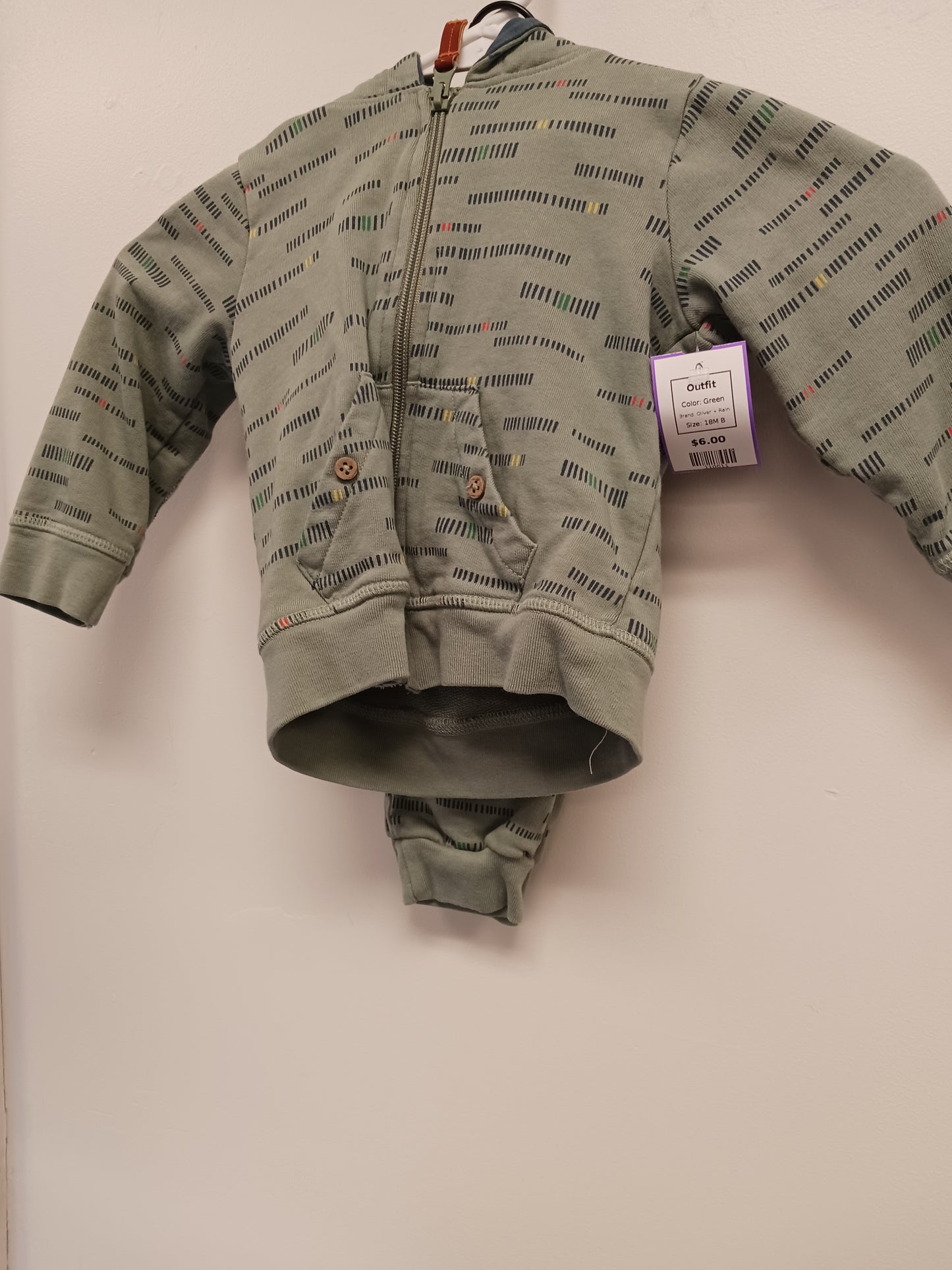 Green Oliver + Rain Outfit, 18M B