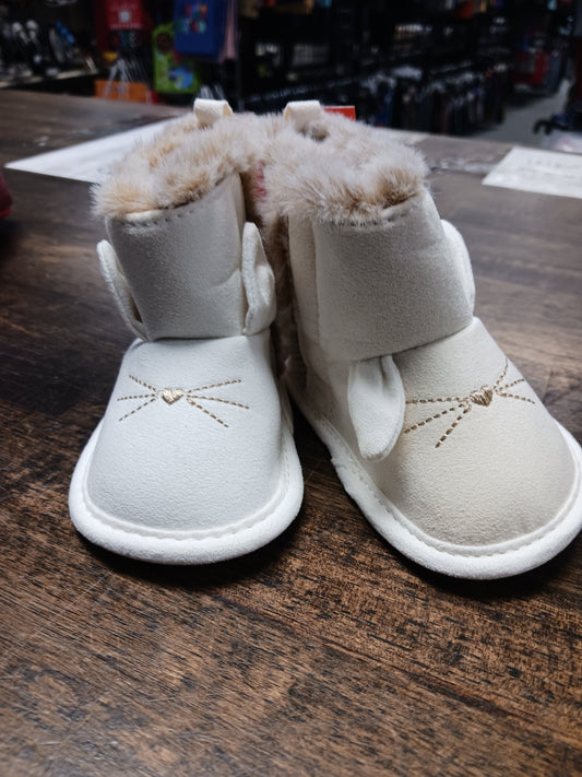 White Carters Crib Shoes, 3-6M G