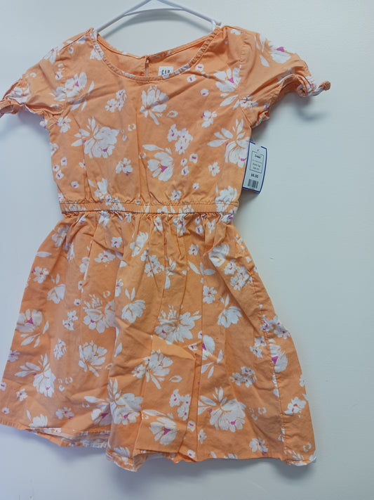 Orange/White Flower Gap Dress, 6 G