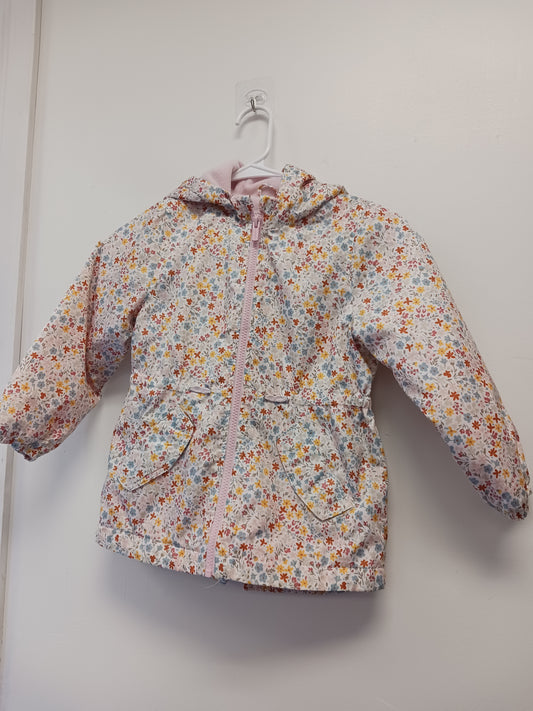 White/Colorful Flower Carters Coat, 5T G
