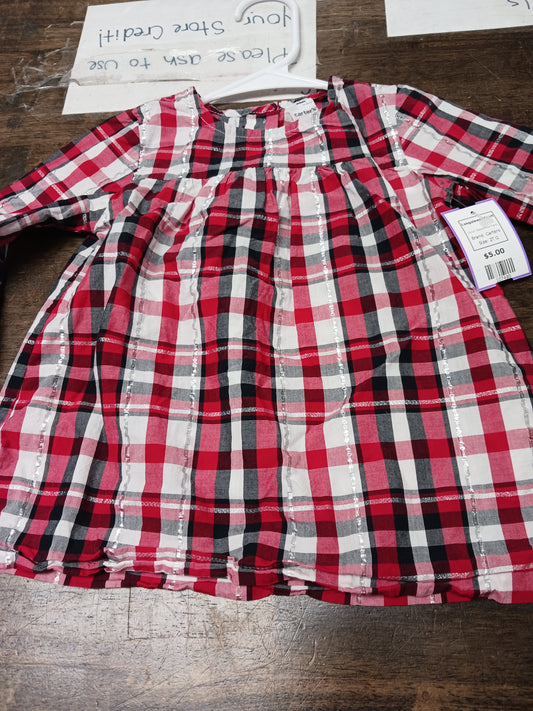 Red/White Plaid Carters Longsleeve Shirt, 2T G