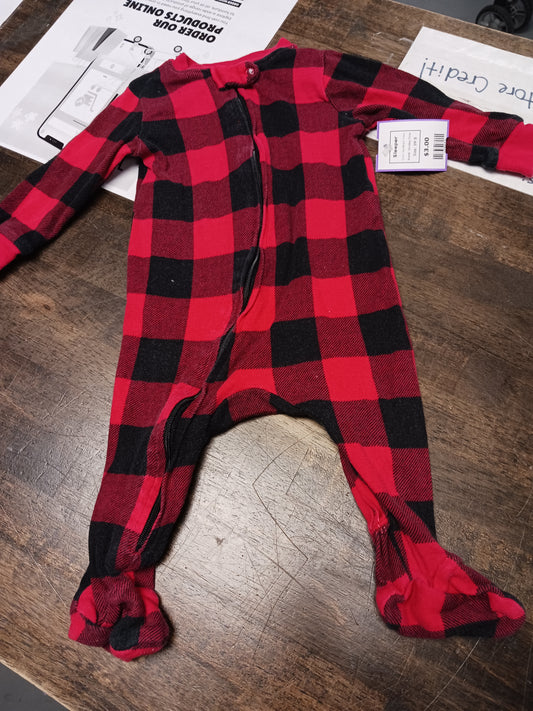 Red/Black Plaid Holiday Time Sleeper, 3M B