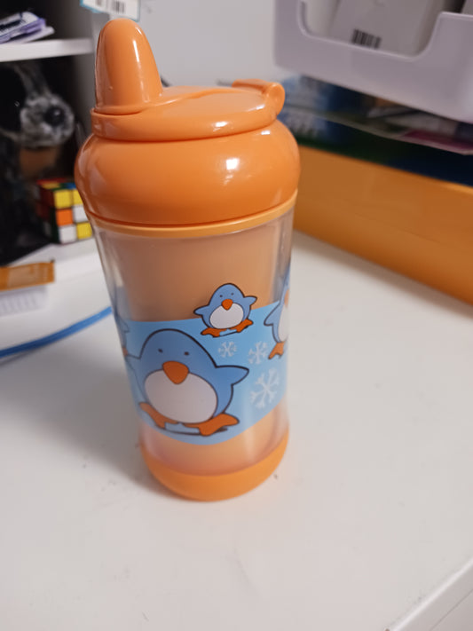 orange Avent Penguin Drinking Cup