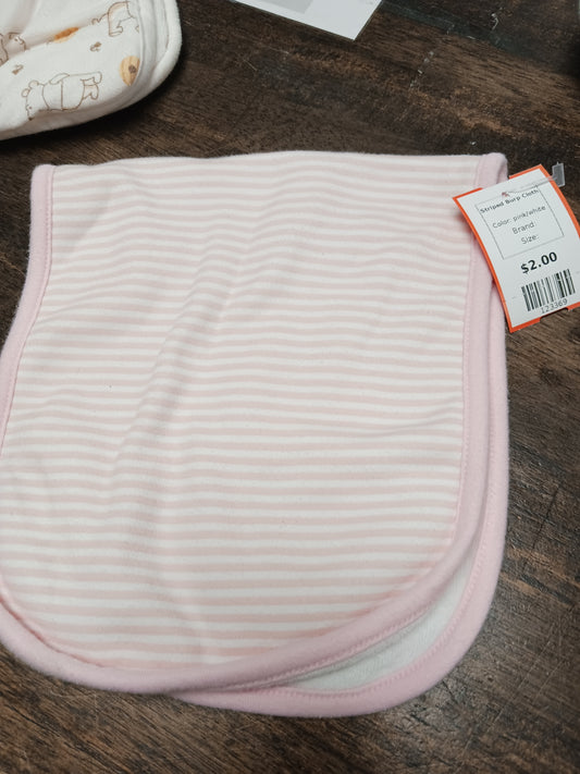 pink/white  Striped Burp Cloth