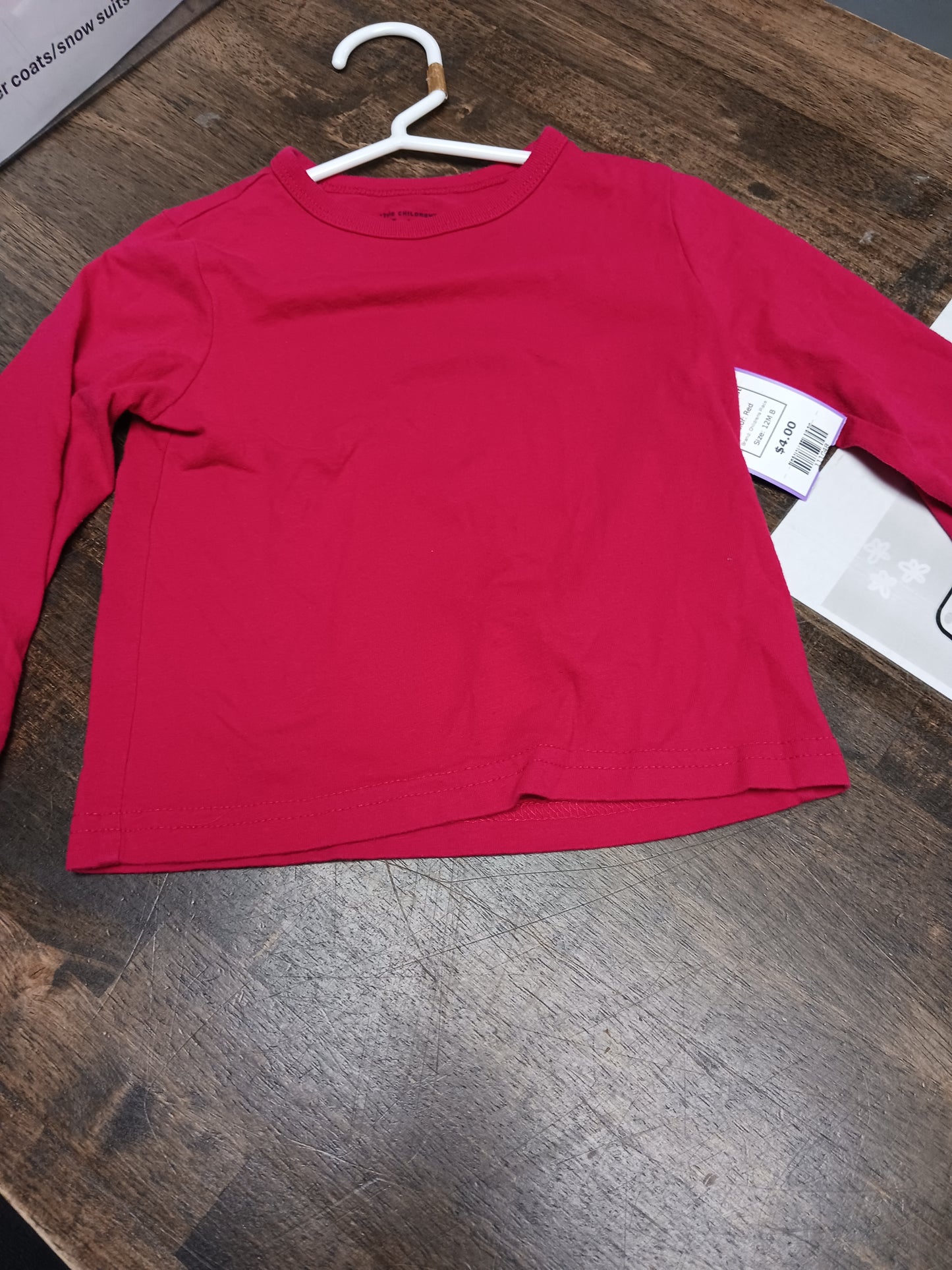 Red Childrens Place Longsleeve Shirt, 12M B