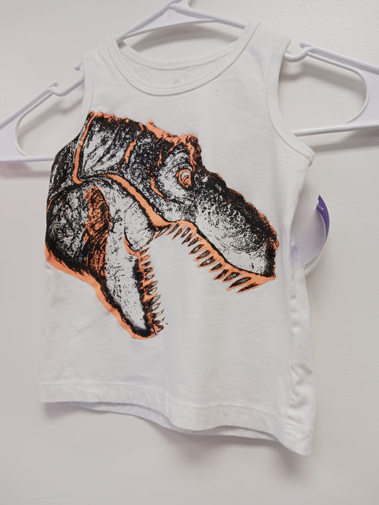 White/Orange/Black Dino Childrens Place Tank Top, 18M B