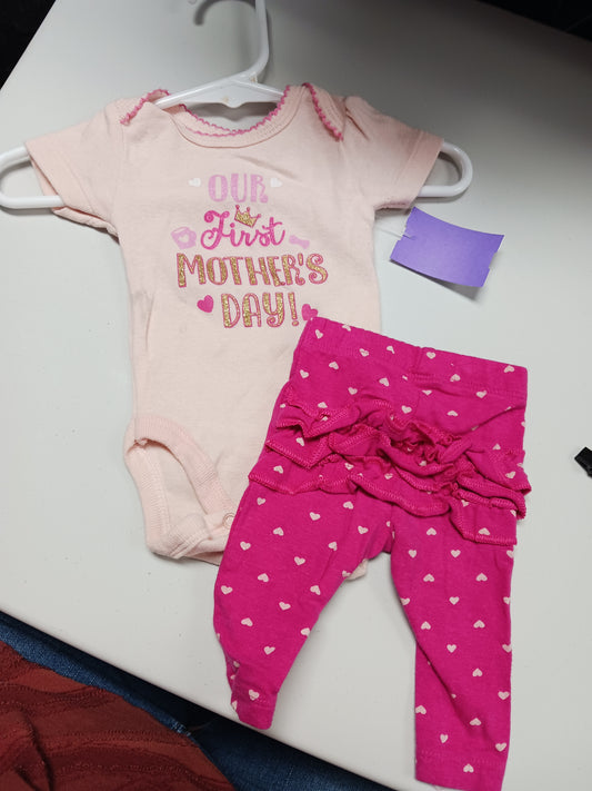 Pink First Mother's Day Koala Kids Outfit, NB G
