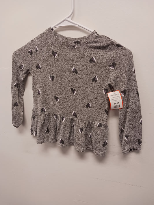 Grey Heart Cat & Jack Longsleeve Shirt, 4T G